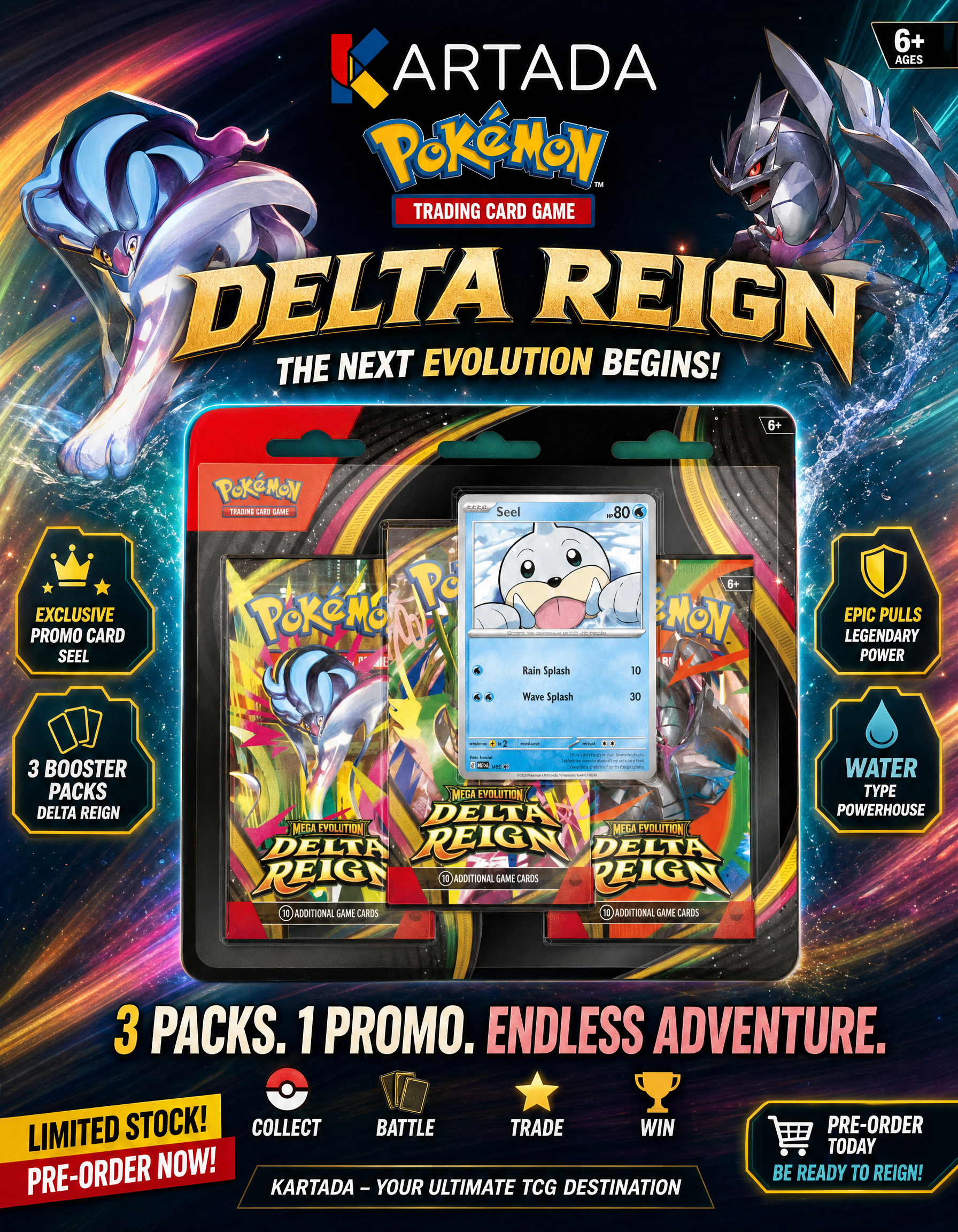 Pre-Order Pokemon TCG [ME06] 3 Pack Blister Assorted – Kartada